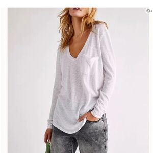 We The Free Classic White Long Sleeve Tee